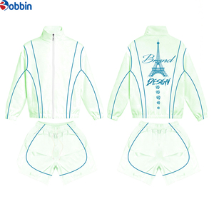Men Windbreaker Short Set Satin Fabric Comfortable Custom Logo Windbreaker Jogger Set Zip up Streetwear Jogger Tracksuit - Product Image 2