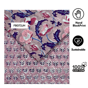 Tissu indien artisanal Knnotted Earth Jaipur, imprimé à la main au bloc, en pur coton, style bohème, pour literie, salle à manger et ameublement, écologique et lavable - Product Image 1