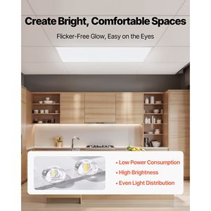 Pannello LED piatto 2x4 piedi 7800 LM, plafoniera a incasso per controsoffitto, 3 colori selezionabili 4000K/5000K/6000K - Product Image 3