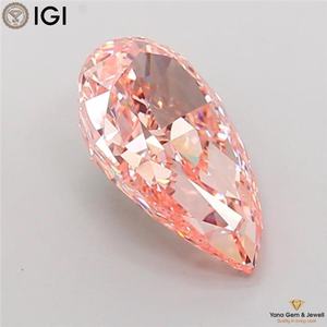 Diamante Cultivado en Laboratorio CVD de 3.00 Quilates, Color Rosa Intenso, Claridad VS2, con Certificado IGI, Corte Pera para Anillo de Joyería Premium - Product Image 3
