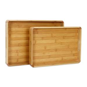 Food Serving <b>Trays</b> Rectangular Shape <b>Large</b> <b>Tray</b> Multipurpose Use Hotel Restaurant Supplies Decorative Wooden <b>Trays</b> Set of 2 - Product Image 1