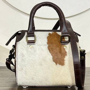 Hot Selling Tooled Cowhide Leather Mini Duffle Bag for Women Crossbody Small Speedy <b>Handbag</b> Boutique Purse Travel Overnight Bag - Product Image 5