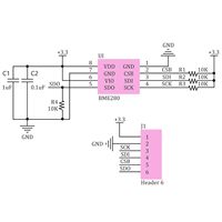 Capteur de température et d'humidité BME280 3.3V, capteur de pression barométrique atmosphérique avec carte de connexion IIC I2C