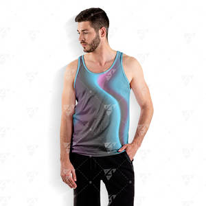 Débardeur de sport pour homme avec logo personnalisé, respirant, écologique, séchage rapide, pour entraînement et course, en polyester/coton - Product Image 6