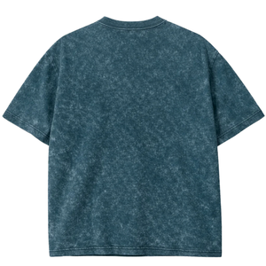 T-shirt décontracté pour homme, coupe ample, col rond, 100% coton, effet délavé vintage, design uni, streetwear - Product Image 2