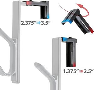 Gancho para puerta de armario de metal negro, 7.5 pulgadas de altura, compatible con estante de 1 pulgada - Product Image 3