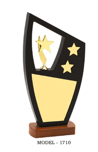 Premium Wooden Metal Momentos Modern Square Shape Recognition Plaque Elegant Desktop Award For Office Success School Achievement - Product Image 2