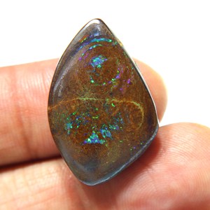 โอปอลบอลเดอร์ธรรมชาติจากออสเตรเลีย โอปอลคาโบชองแบบตัน โอปอลบอลเดอร์สีเขียวไฟจากออสเตรเลีย สำหรับทำเครื่องประดับ อัญมณี - Product Image 1