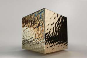Textured Gold <b>Cube</b> Shape Side <b>Table</b> For Living room Bedroom Home Furniture - Product Image 4