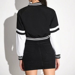 Fashion Women Varsity <b>Jacket</b> Custom College Letterman Coat Wool <b>Leather</b> Sleeves Street Style OEM ODM Sample Service - Product Image 3