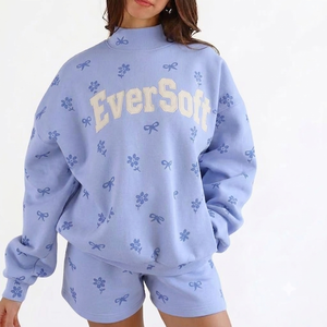 Sweat-shirt à col montant pour femme en mélange de coton brossé doux, coupe décontractée, pull personnalisable avec logo, fournisseur OEM ODM d'usine - Product Image 4