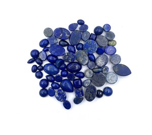 Lot de pierres précieuses en lapis-lazuli naturel, formes mélangées, cabochons, 5-12 mm, certifiés IGI, pour la fabrication de bijoux faits main - Product Image 6
