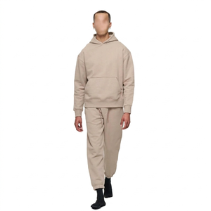 Ensemble de survêtement en coton bleu pour homme, chemise à manches longues boutonnée, pantalon cargo, tenue décontractée pour le printemps, couleur unie, coupe classique - Product Image 4