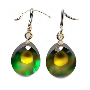 Pendientes largos colgantes de cristal de Zirconia cúbica verde claro para mujer, accesorios de joyería de fiesta de lujo - Product Image 2