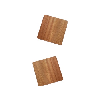 Acacia Wood Coasters for Dining Table Square Wooden Pads with Non-Slip <b>Silicon</b> Dots for Crafts & Serving <b>Mats</b> & Pads - Product Image 4
