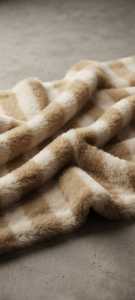 Jacquard FAR D.NO.1 Expert Textiles Jacquard Fur Fabric 58/60 In 450 GSM Striped Faux Fur <b>Knit</b> Double Faced Plush Blankets <b>Throw</b> - Product Image 3
