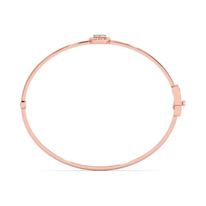 Interwoven Teardrop Station Diamond Link <b>Bangle</b> <b>Bracelet</b> - Product Image 3