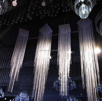 Rideau de scène de mariage en soie à franges, décoration de plafond pour événements et fêtes, pendentif décoratif