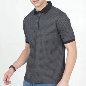 Polo de punto para hombre, manga corta, diseño de puntos, ropa informal, cuello negro, personalizable, venta al por mayor, OEM - Product Image 4