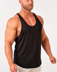 High Quality Men's Gym Wear Workout Tank Tops 100% Polyester Quick Dry Breathable Solid Pattern High Street Style Front Nonwoven - Product Image 3