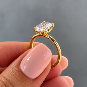 แหวนเพชรทรงปรินเซสคัทเพาะเลี้ยงในห้องปฏิบัติการ ทองคำขาว 14K ของขวัญสุดคลาสสิกสำหรับผู้หญิง - Product Image 2