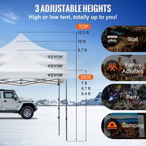 Gazebo Pieghevole 3x3 Metri con Pareti Laterali Rimovibili, Resistente ai Raggi UV e Impermeabile, con Borsa con Ruote per Matrimoni e Feste - Product Image 4