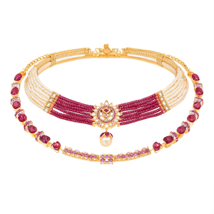 Collar de Diseño Chapado en Oro de 18K con Cristales, Perlas y Cuentas para Fiesta - 10575552RD - Product Image 2