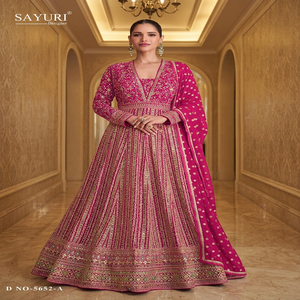 Robe Anarkali brodée longue jusqu'au sol pour mariage, tenue de fête, vêtements traditionnels indiens et pakistanais pour femmes - Product Image 4