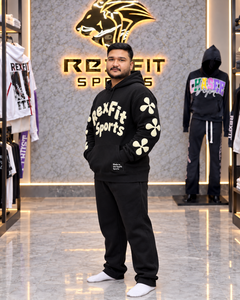 Custom <b>Black</b> Pullover Hoodie <b>Men</b> Applique Letter Streetwear Oversized <b>Fleece</b> Sweatshirt custom Sleeve Custom Label Casual Winter - Product Image 3