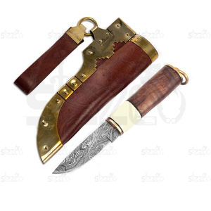 Couteau Puukko artisanal sur mesure |   Couteau de brousse nordique à lame fixe en acier à haute teneur en carbone |   Couteau de chasse et de camping avec étui en cuir - Product Image 4