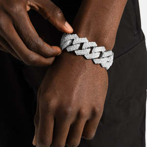 925 Sterling Silver VVS Moissanite Iced Out Cuban Link <b>Bracelet</b> Luxury Hip Hop Chain <b>Bracelet</b> - Product Image 3