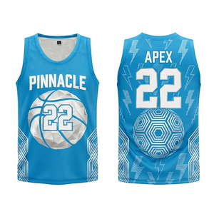 Maillot de basket Pinnacle Apex 22 sublimé, débardeur unisexe adulte respirant, vêtements de sport en mesh pour le basket-ball américain, toutes saisons - Product Image 1