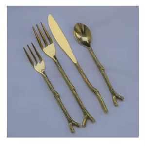 Ensemble de couverts classiques avec manche en laiton, collection élégante d'ustensiles de table, service de table haut de gamme pour restaurant - Product Image 4