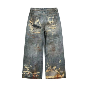 Pantalones Cargo Holgados de Lona de Poliéster/Algodón de Alta Calidad Personalizados para Hombre, Jeans Retro con Estampado Digital, Estilo Casual Holgado, Tejido de Punto - Product Image 5