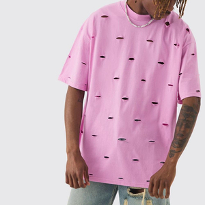 T-shirt Streetwear Vintage en Coton Délavé Grande Taille Imprimé Léopard Effet Vieilli Vente en Gros OEM - Product Image 4