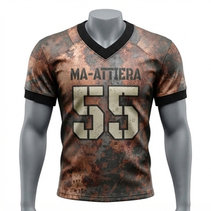 Maillot de football américain personnalisé pour hommes, imprimé camouflage rouille sublimé, uniforme de football, vêtements de sport à manches courtes, tenue d'équipe professionnelle - Product Image 5