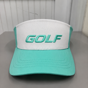 Casquette de golf unisexe blanche et turquoise avec logo brodé sur le panneau avant, idéale pour le printemps et l'été, style décontracté, impression en relief, casquette 5 panneaux - Product Image 1