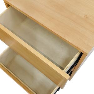 Table de chevet minimaliste en bois de caoutchouc à 2 tiroirs, table de chevet en bois écologique pour la chambre à coucher, personnalisable OEM/ODM - Product Image 6