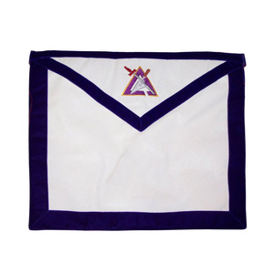 Delantal Masónico del Capítulo y Consejo del Arco Real, Reversible, Bordado a Máquina por Ambos Lados, Delantal de Color Morado y Rojo - Product Image 2