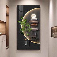 Peintures d'Art en Porcelaine de Cristal HD Moderne Design Vertical Style MDF Décoration Murale pour Salon Déco Style Art Déco