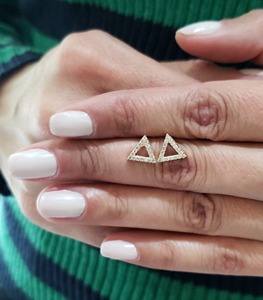 Lab Grown Diamond Stud Earlobe 14K Gold Pave Setting 0.25ctw Minimalist Women's Stylish Jewelry Wedding Anniversary Gift - Product Image 4