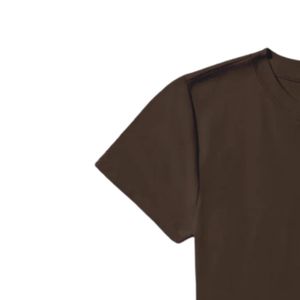 Camiseta Corta para Mujer en Color Marrón Demitasse, Algodón Suave, Corte Ajustado, Manga Corta, Estilo Casual, Básica - Product Image 5