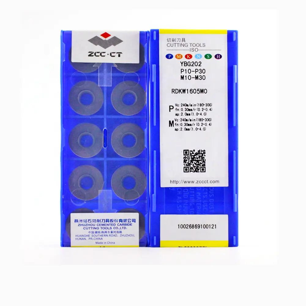 Originele Zccct Frezen Insert RDKW1605MO YBG202, Zccct Carbide Inserts RDKW1605MO YBG202