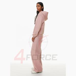 Sudadera con capucha con cremallera de tela de gofre de alta calidad de nuevo estilo con cremallera de alta calidad 100% algodón 500 GSM mujeres zip up sudaderas con capucha desgastadas - Product Image 2