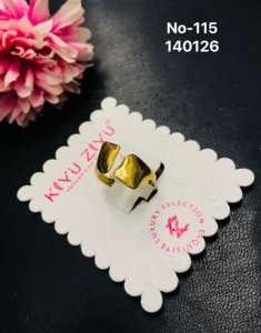 Bague ouverte géométrique moderne en acier inoxydable plaqué or, vente en gros, tendance, vintage, pour fiançailles, mariage, enfants - Product Image 3