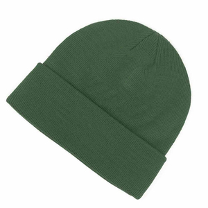 Bonnet en tricot vert unisexe, couleur unie, bonnet d'hiver décontracté pour le ski, design ajusté, matière acrylique - Product Image 2