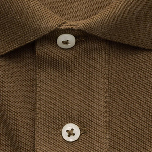 Polo en piqué de coton uni pour homme, manches courtes, respirant, design tricoté décontracté - Product Image 4