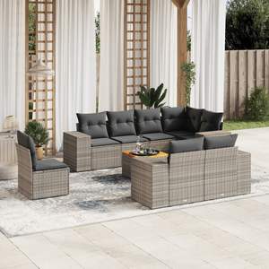 Conjunto de Sofás Modulares Grandes de Ratán PE Gris para Jardín, Colección Premium de Muebles para Exteriores - Product Image 1