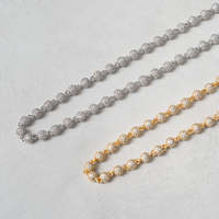 Collar de Lujo con Cuentas Esféricas y Diamantes de Moissanita, Cadena de Eslabones Esféricos, Joyería de Acero Inoxidable en Oro y Plata