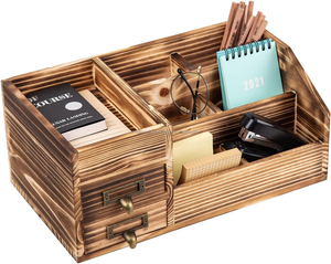 Rustic Style Office Supplies Jewelry Classification Wooden Desktop Box - Product Image 1